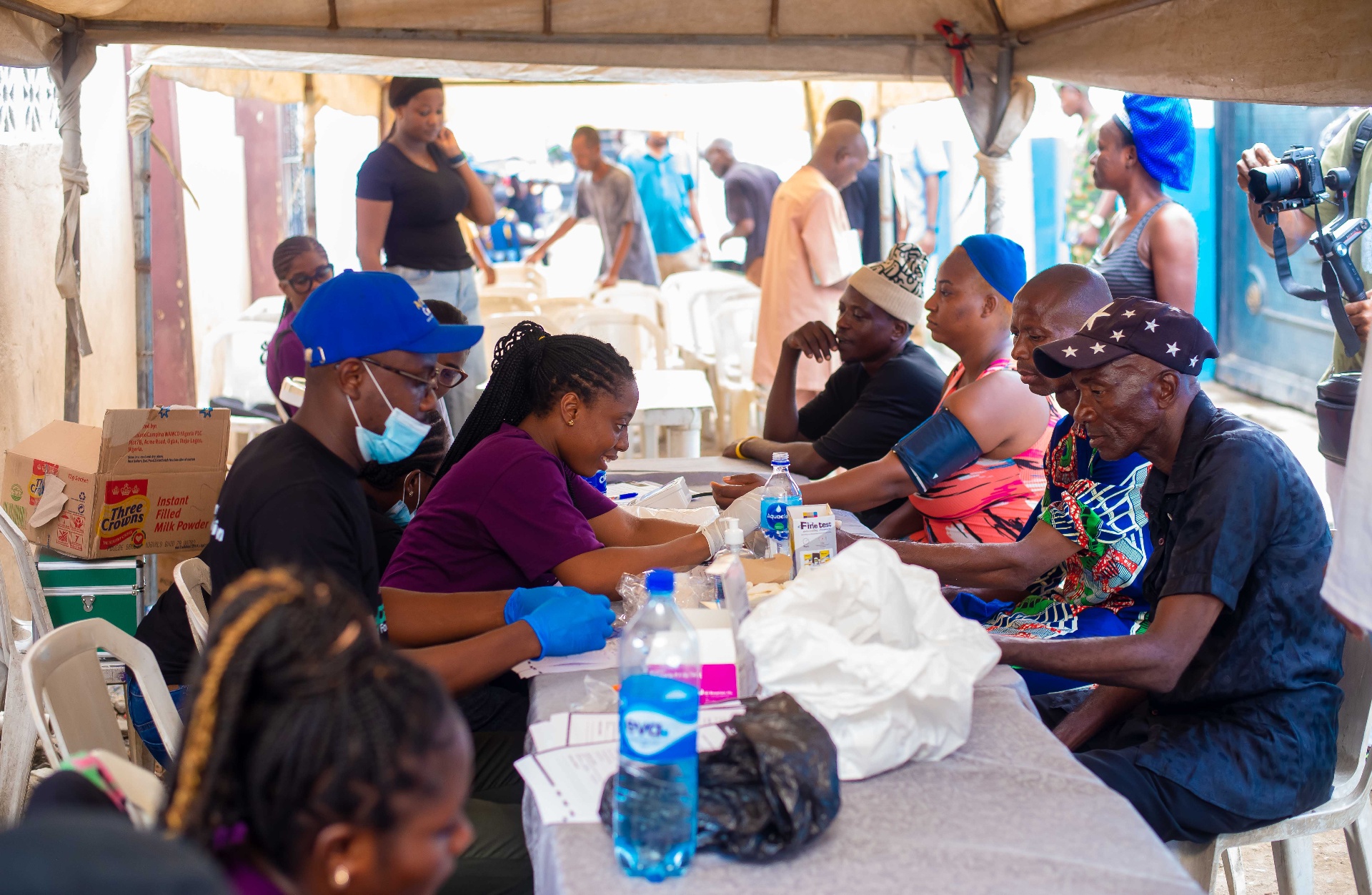 Patients receiving blood pressure checks at MSCF outreach