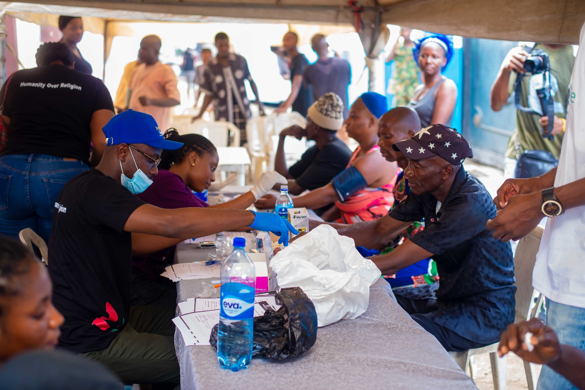 MSCF clinicians running a free screening table at community outreach